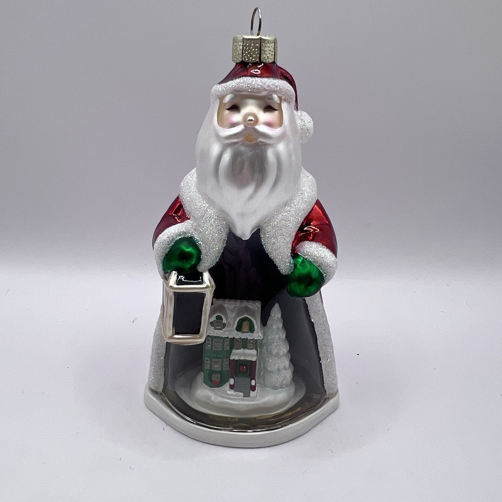 Hallmark Keepsake Ornament Santa's Arrival 2009 Glass Village Scene E2 Vintage